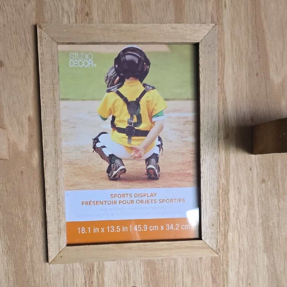 Studio Decor Natural Wood Sports Display Frame